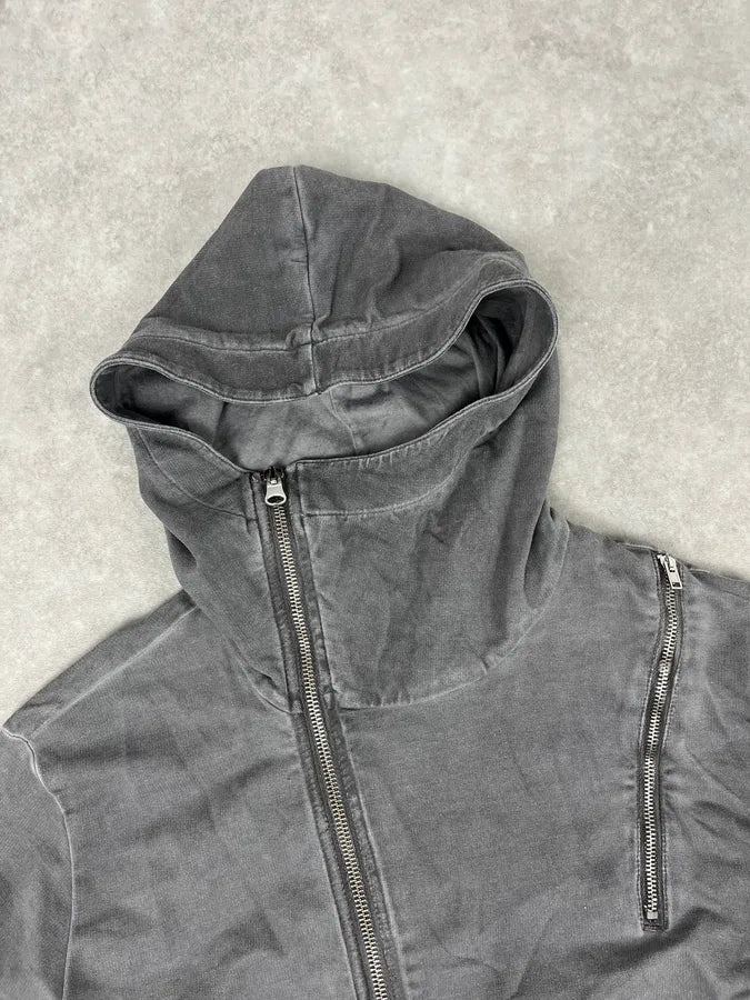 Daniele Alessandrini Grey Washed Zip-up Hoodie yNxXVxW 4