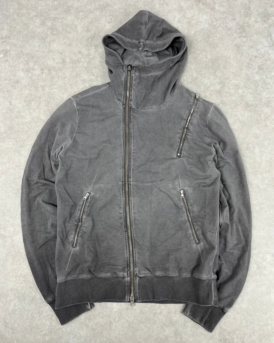 Daniele Alessandrini Grey Washed Zip-up Hoodie yNxXVxW 2