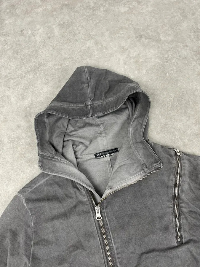 Daniele Alessandrini Grey Washed Zip-up Hoodie yNxXVxW 6