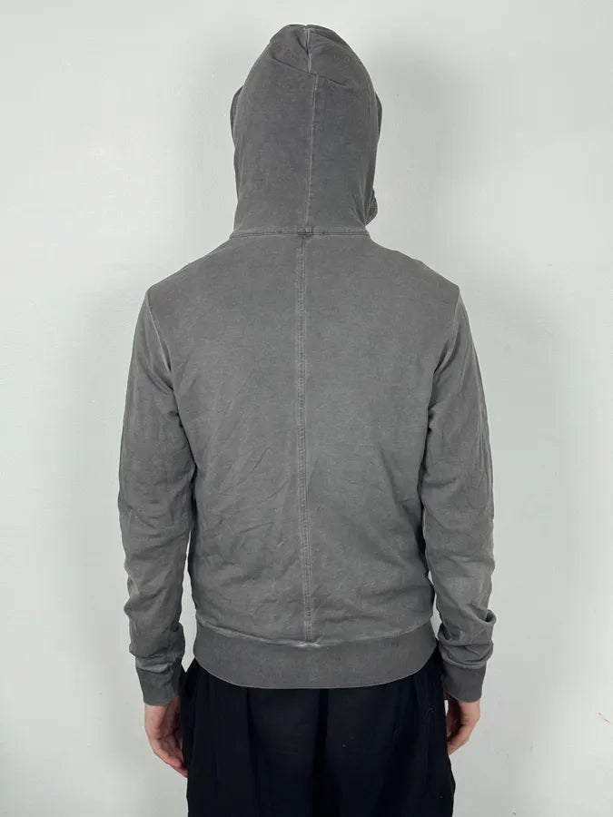 Daniele Alessandrini Grey Washed Zip-up Hoodie yNxXVxW 1