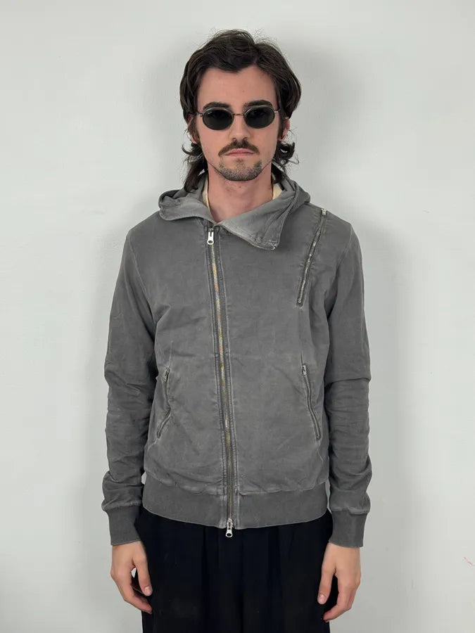 Daniele Alessandrini Grey Washed Zip-up Hoodie yNxXVxW 0