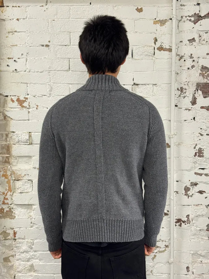 Daniele Alessandrini Grey Officer Buttoned Cardigan Sweater AbvWsCR 2