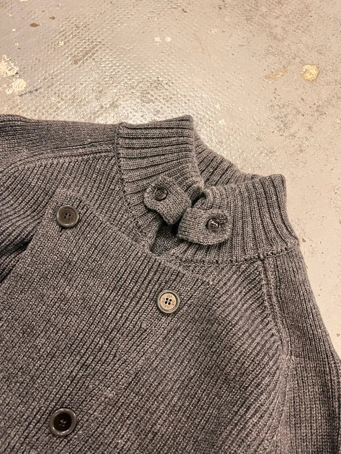 Daniele Alessandrini Grey Officer Buttoned Cardigan Sweater AbvWsCR 4