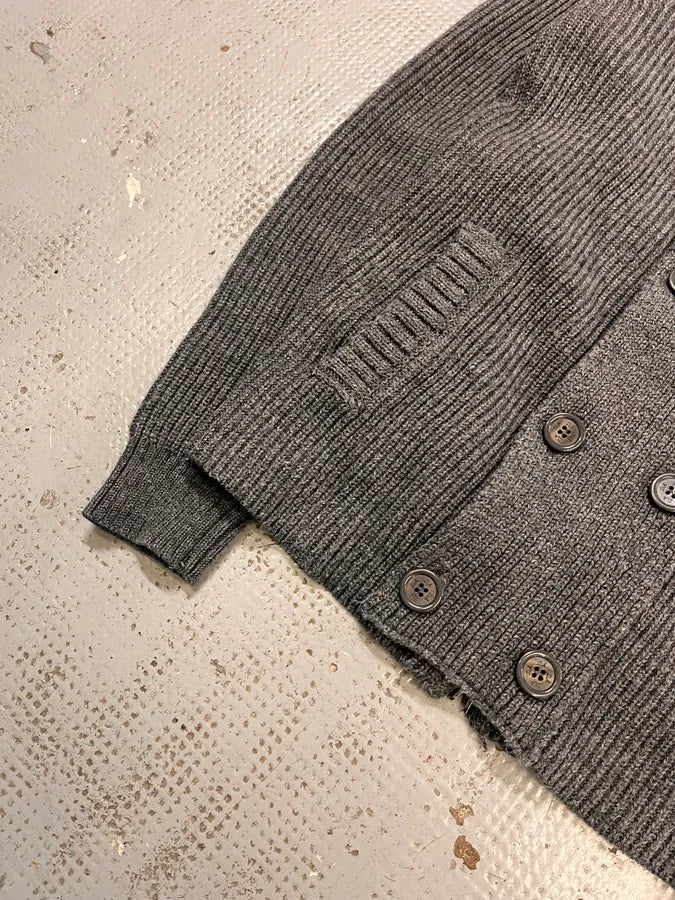 Daniele Alessandrini Grey Officer Buttoned Cardigan Sweater AbvWsCR 5