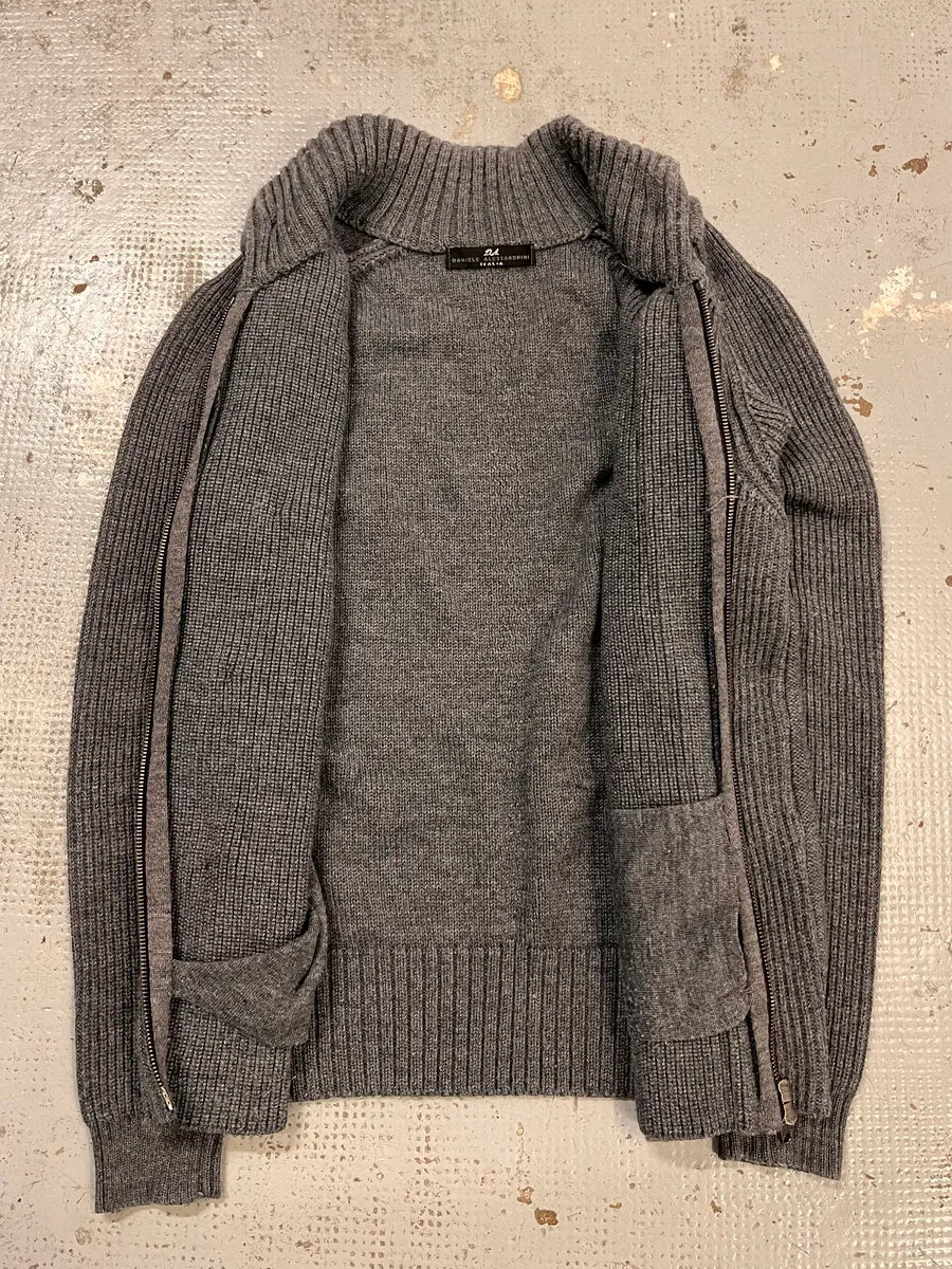 Daniele Alessandrini Grey Officer Buttoned Cardigan Sweater AbvWsCR 7