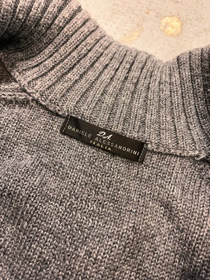 Daniele Alessandrini Grey Officer Buttoned Cardigan Sweater AbvWsCR 8