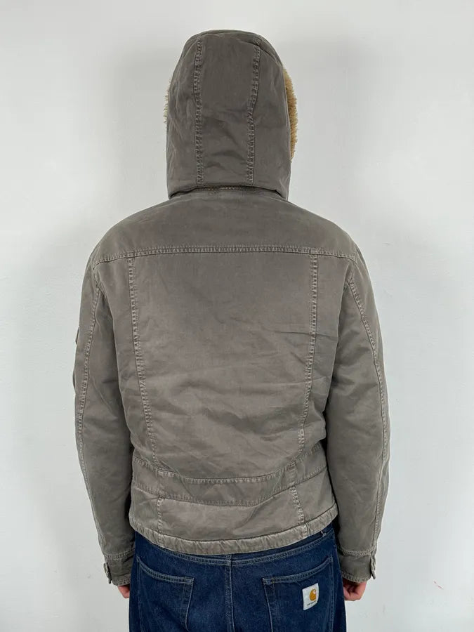 Daniele Alessandrini Grey Removable Hood Fur Cargo Jacket cyRPwGg 2