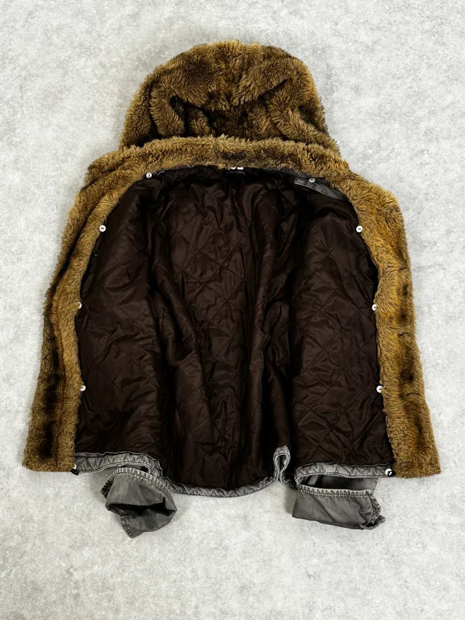 Daniele Alessandrini Grey Removable Hood Fur Cargo Jacket cyRPwGg 8