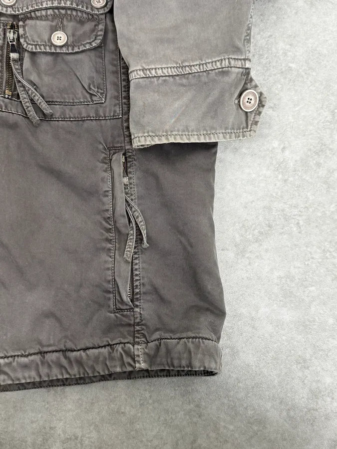 Daniele Alessandrini Grey Removable Hood Fur Cargo Jacket cyRPwGg 10
