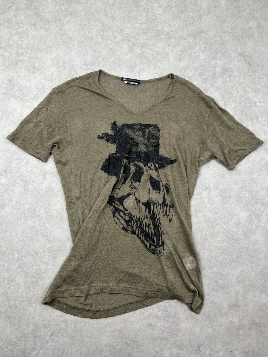 Daniele Alessandrini Khaki Dino Print T-Shirt mUDQFdE 1