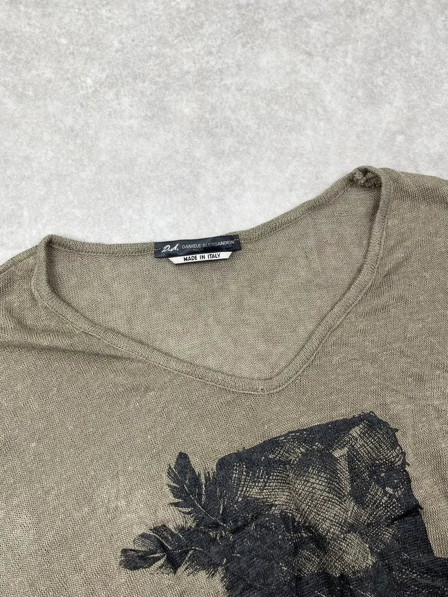 Daniele Alessandrini Khaki Dino Print T-Shirt mUDQFdE 4