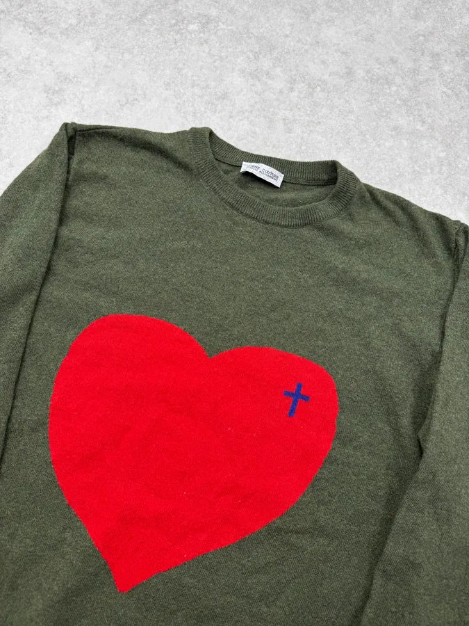 Daniele Alessandrini Khaki Heart & Cross Sweater BxvEujm 4