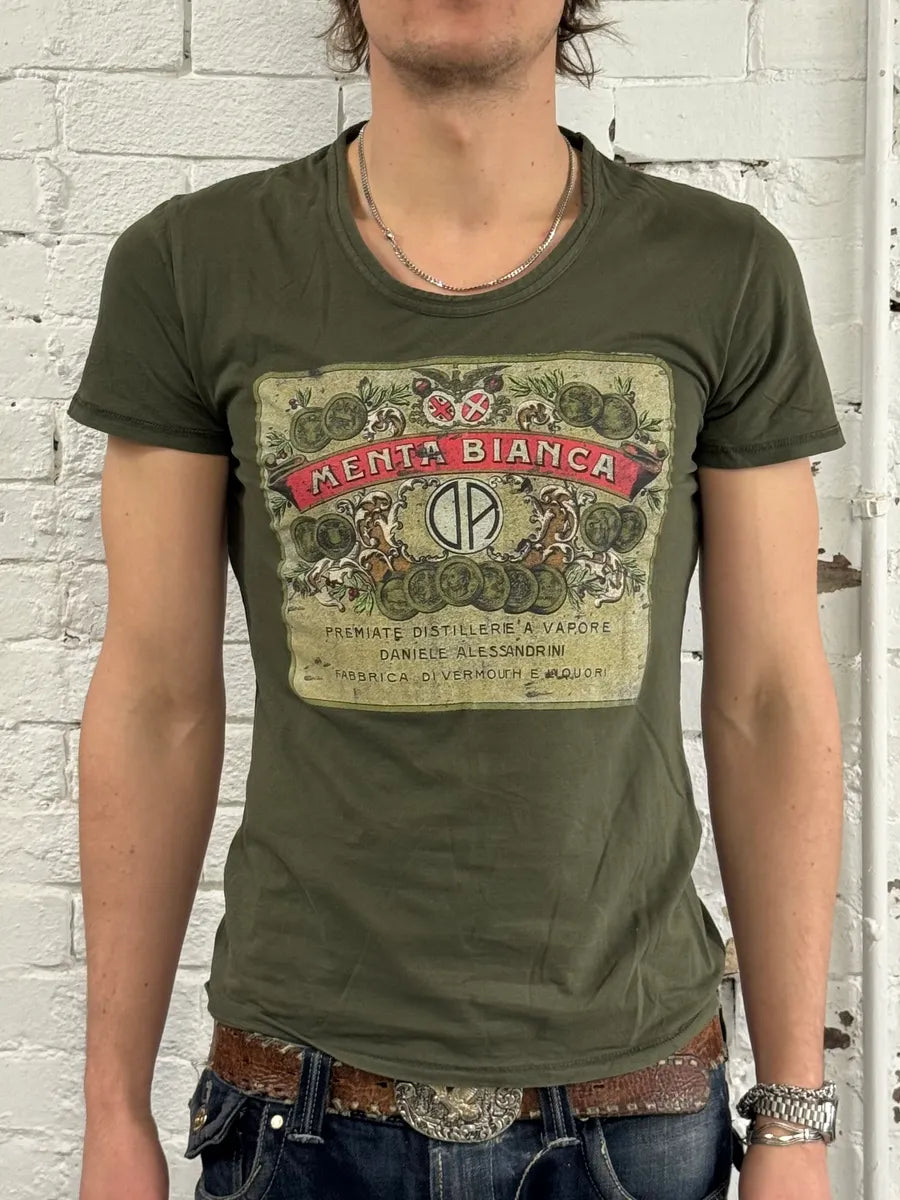 Daniele Alessandrini Liquor Label Khaki T-Shirt dHibCKx 0