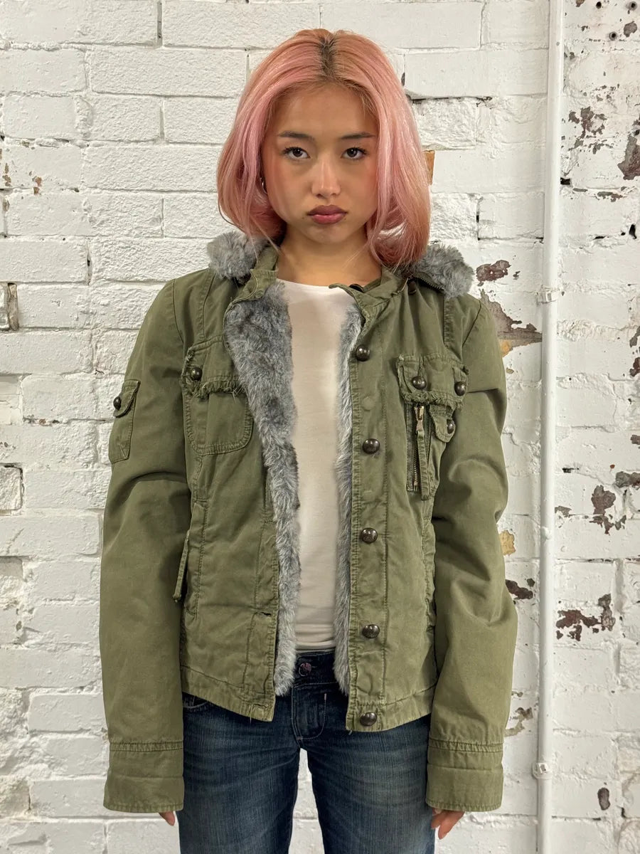 Daniele Alessandrini Multi-Pocket Khaki Hooded Jacket HCAXsPS 2
