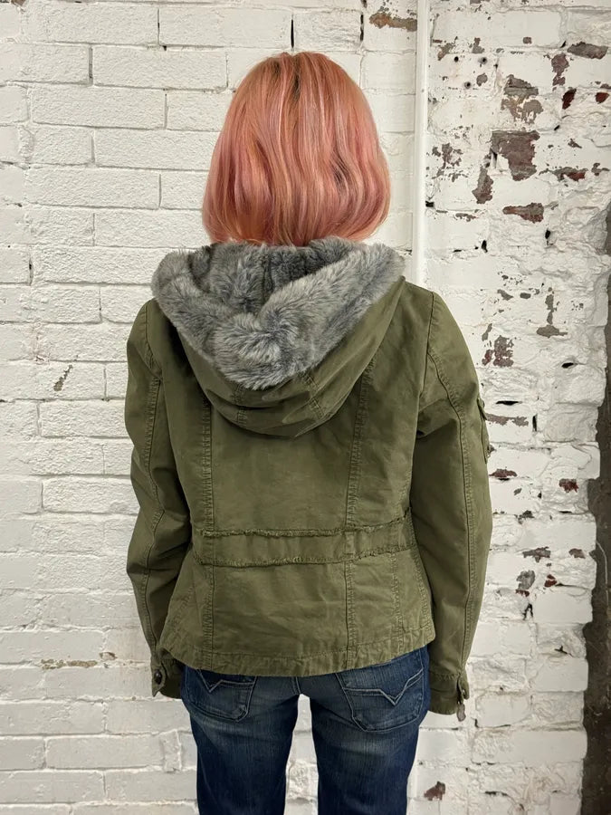 Daniele Alessandrini Multi-Pocket Khaki Hooded Jacket HCAXsPS 3