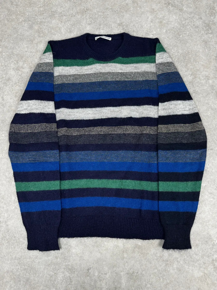 Daniele Alessandrini Multicolor Striped Navy Wool Sweater nIdsoTO 0