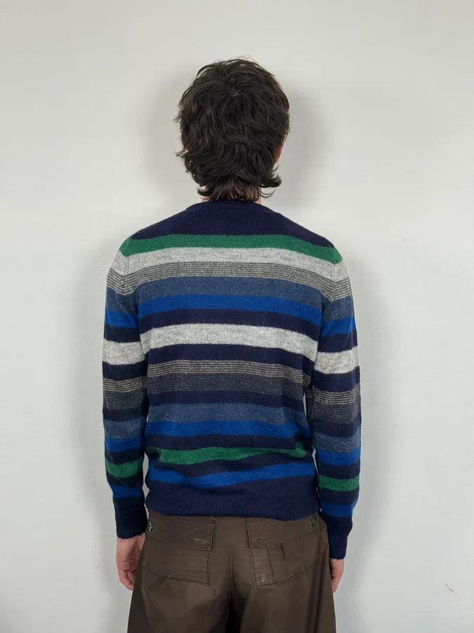 Daniele Alessandrini Multicolor Striped Navy Wool Sweater nIdsoTO 2
