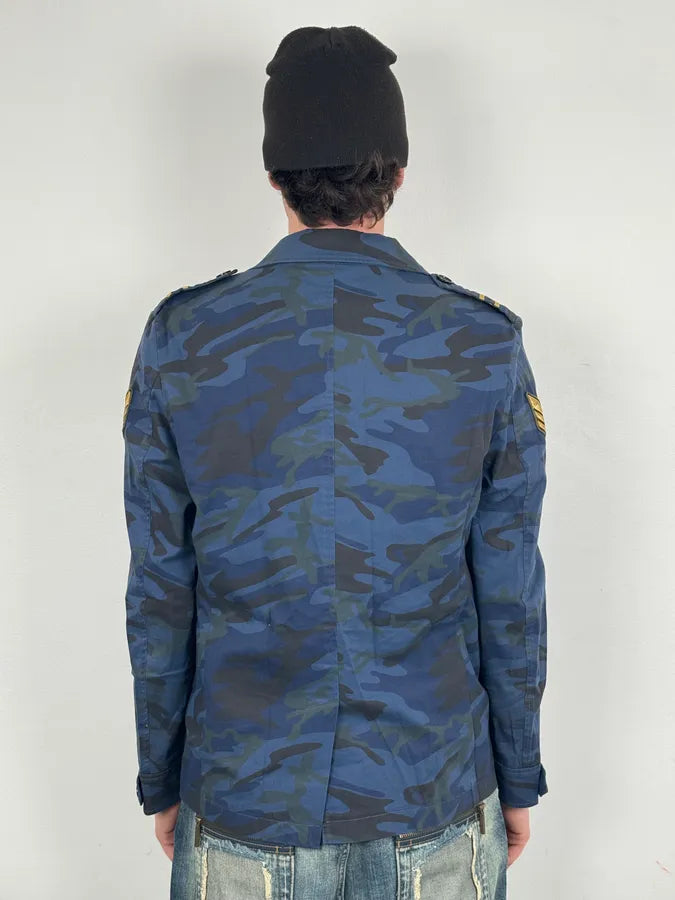 Daniele Alessandrini Navy Military Patch Blue Camouflage Shirt Jacket  hTCqGuB 2