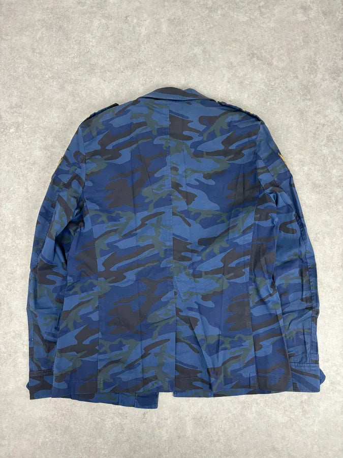 Daniele Alessandrini Navy Military Patch Blue Camouflage Shirt Jacket  hTCqGuB 4