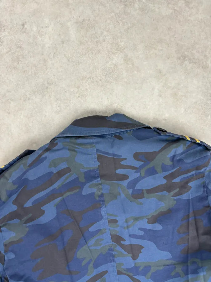 Daniele Alessandrini Navy Military Patch Blue Camouflage Shirt Jacket  hTCqGuB 5