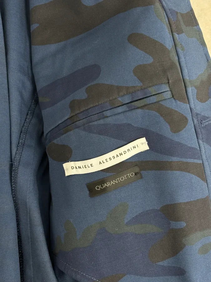 Daniele Alessandrini Navy Military Patch Blue Camouflage Shirt Jacket  hTCqGuB 8