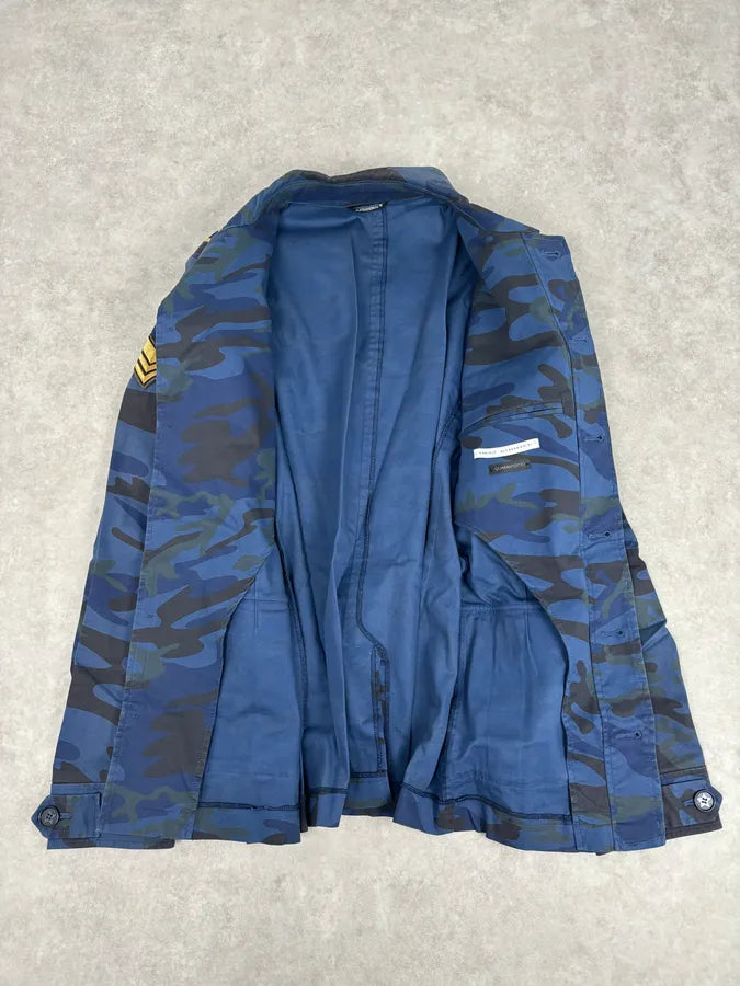 Daniele Alessandrini Navy Military Patch Blue Camouflage Shirt Jacket  hTCqGuB 6