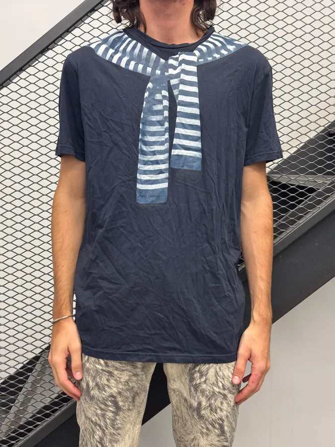 Daniele Alessandrini Navy Trompe l’oeil Striped T-Shirt MddXFsr 0