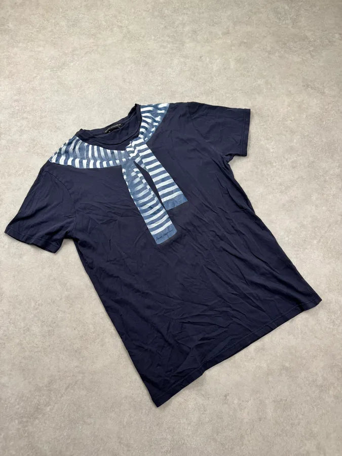 Daniele Alessandrini Navy Trompe l’oeil Striped T-Shirt MddXFsr 3