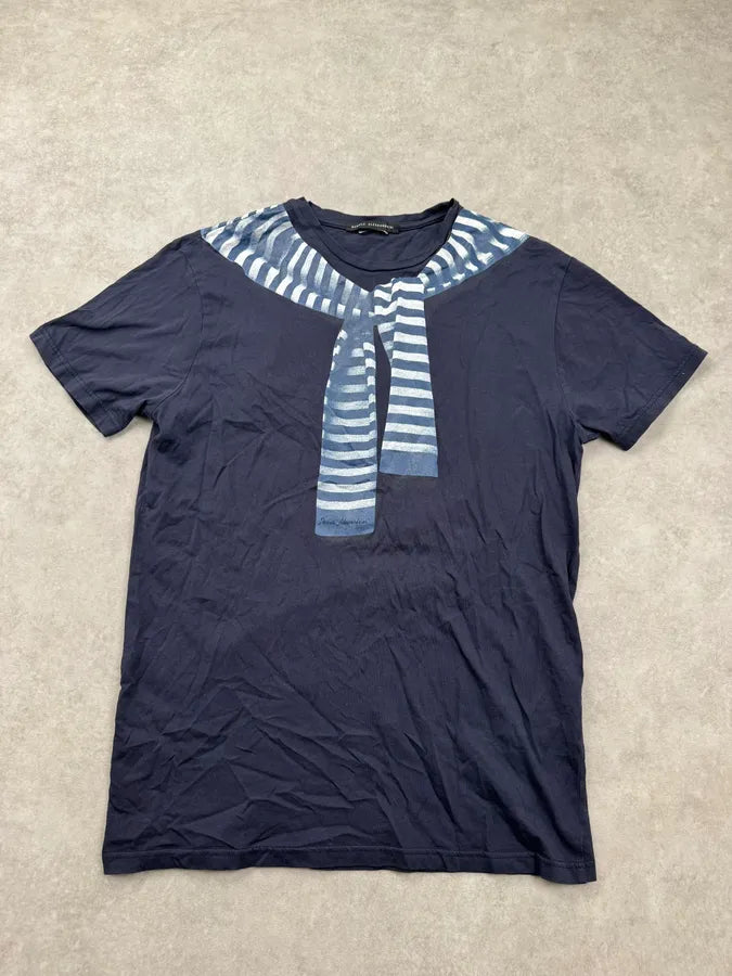 Daniele Alessandrini Navy Trompe l’oeil Striped T-Shirt MddXFsr 2