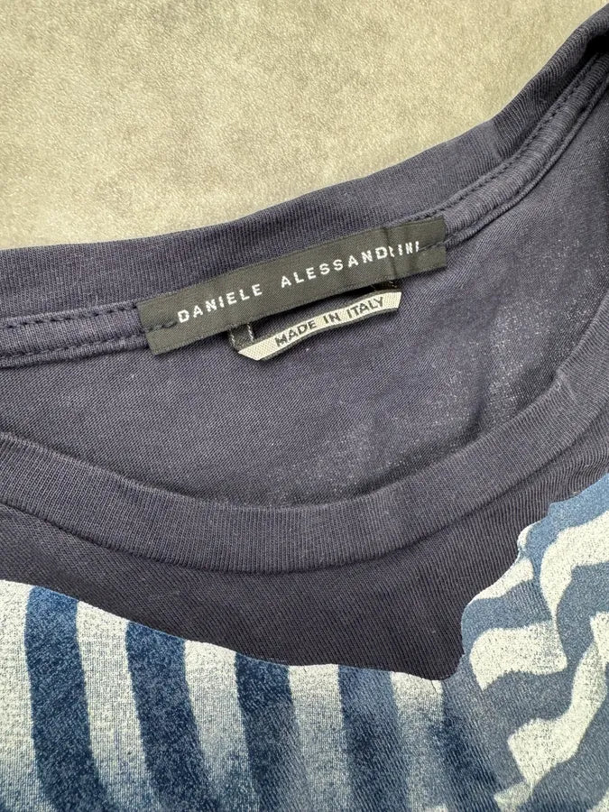 Daniele Alessandrini Navy Trompe l’oeil Striped T-Shirt MddXFsr 7