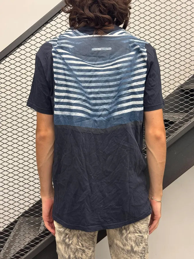 Daniele Alessandrini Navy Trompe l’oeil Striped T-Shirt MddXFsr 1