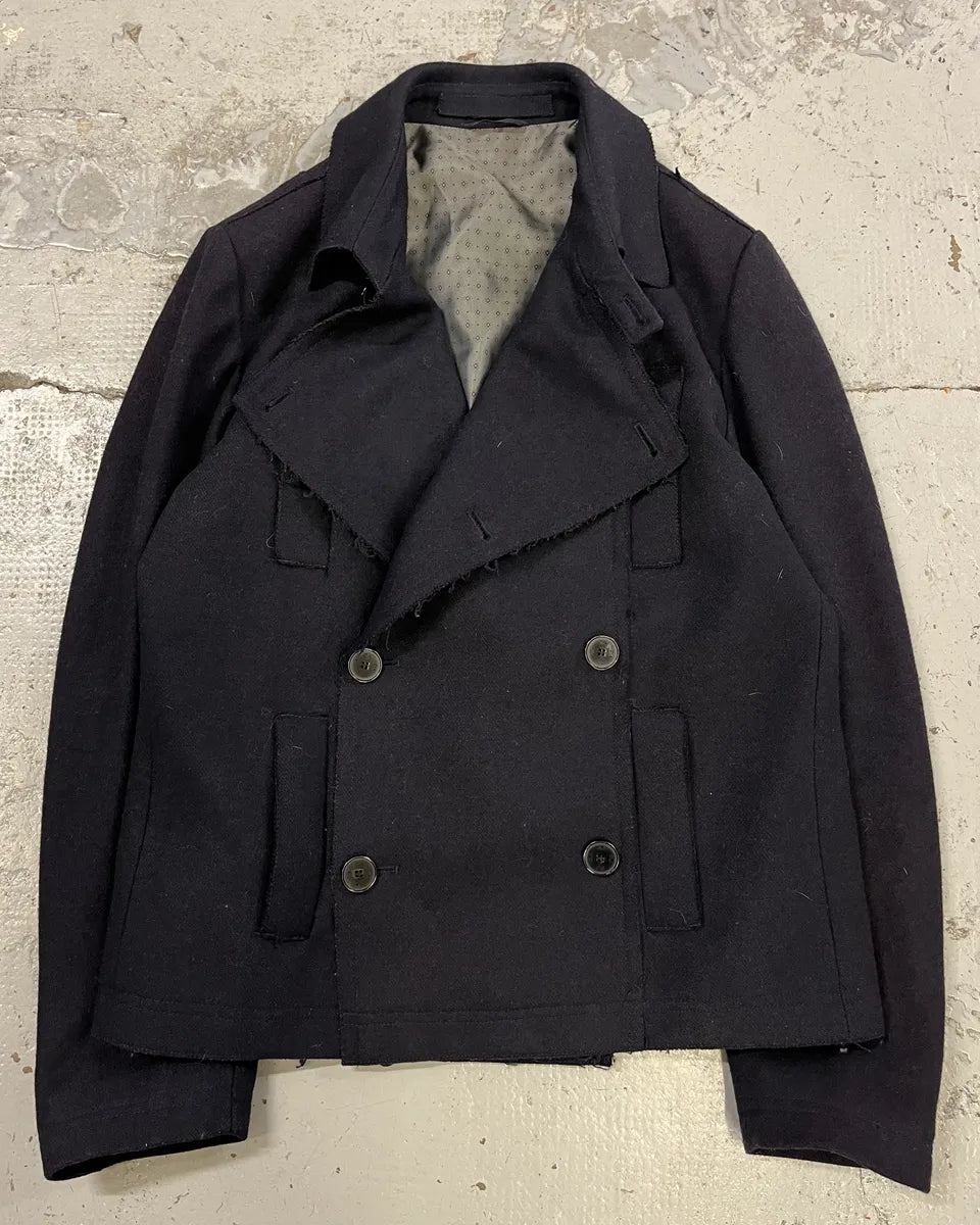 Daniele Alessandrini Navy Wool Double-Breasted Coat OnGLCOW 0