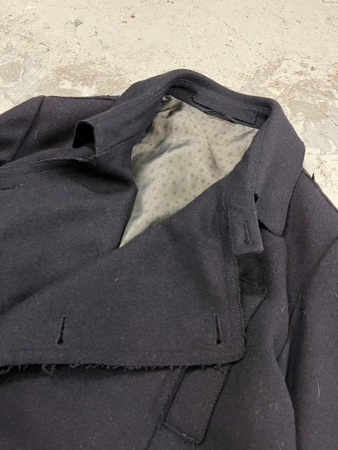 Daniele Alessandrini Navy Wool Double-Breasted Coat OnGLCOW 4