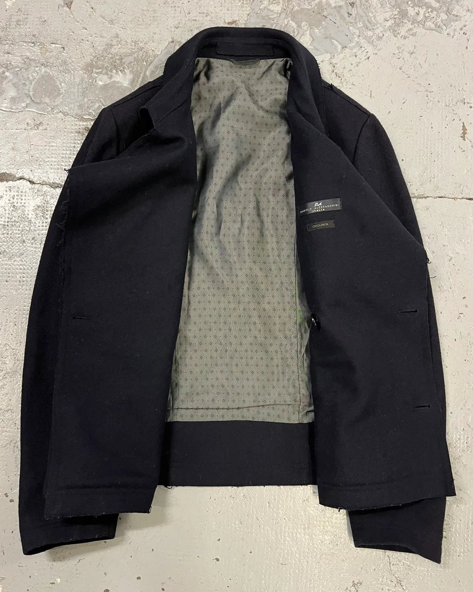 Daniele Alessandrini Navy Wool Double-Breasted Coat OnGLCOW 6