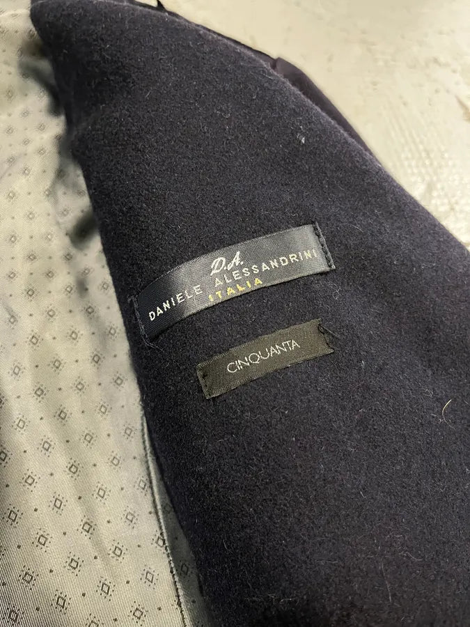 Daniele Alessandrini Navy Wool Double-Breasted Coat OnGLCOW 7