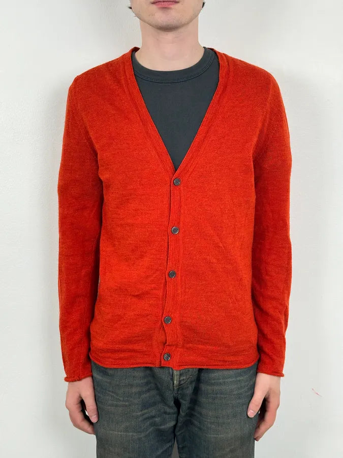 Daniele Alessandrini Orange Minimalist Cardigan Sweater YbPElCy 1