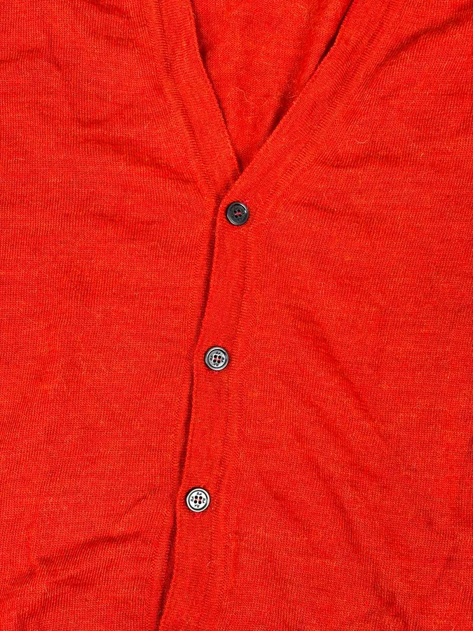 Daniele Alessandrini Orange Minimalist Cardigan Sweater YbPElCy 7