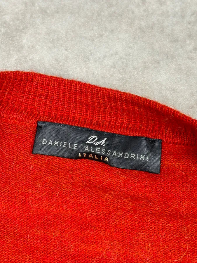 Daniele Alessandrini Orange Minimalist Cardigan Sweater YbPElCy 8