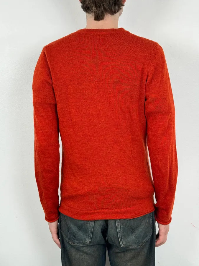Daniele Alessandrini Orange Minimalist Cardigan Sweater YbPElCy 2