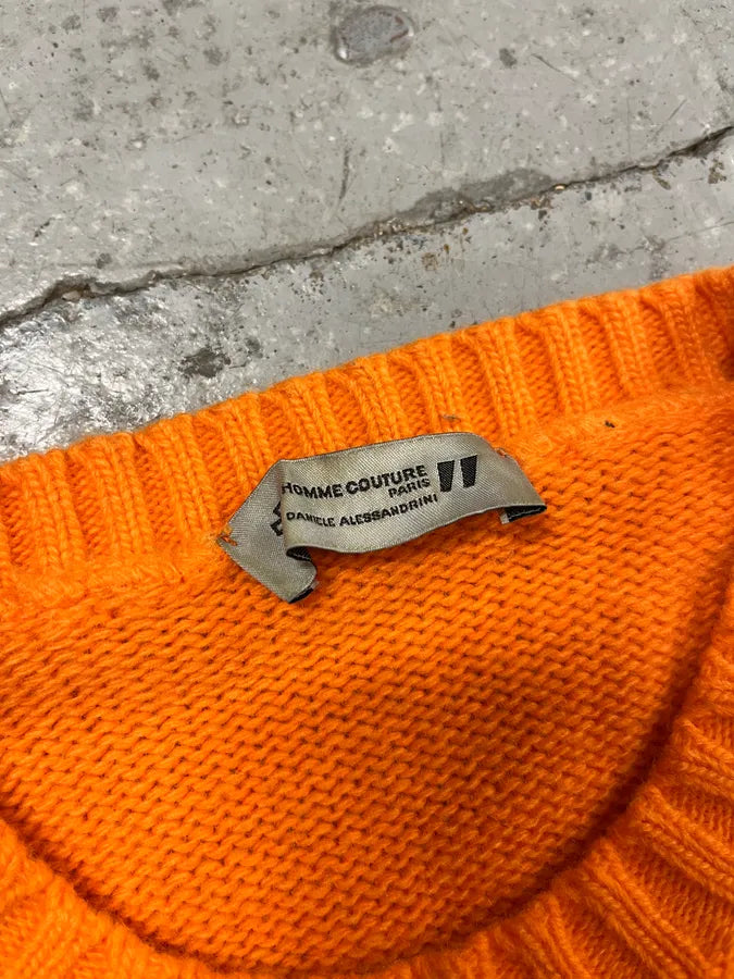 Daniele Alessandrini Orange Wool Minimalist Sweater  xkMAvGZ 7