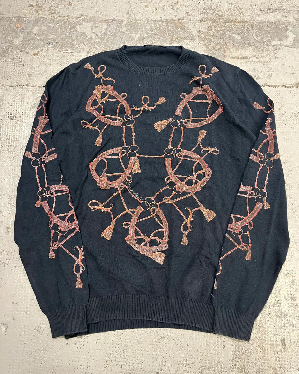 Daniele Alessandrini Ornament Harness Faded Black Sweater fEoXYpZ 0