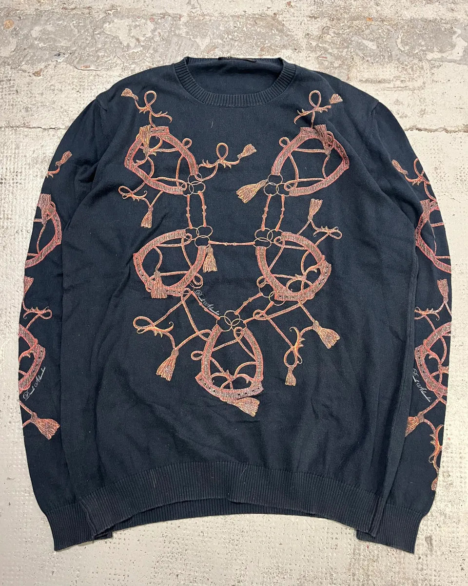 Daniele Alessandrini Ornament Harness Faded Black Sweater fEoXYpZ 3