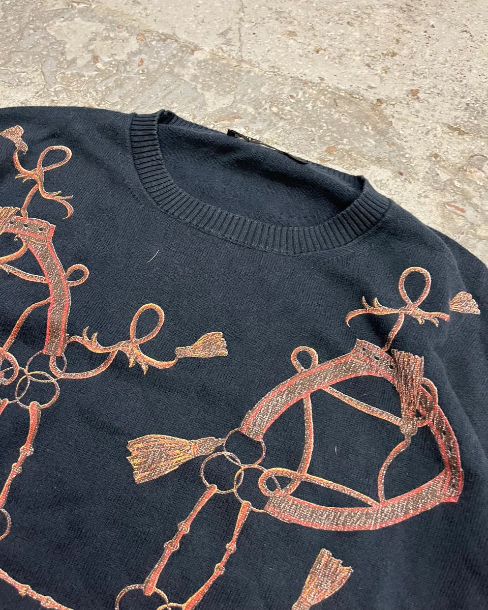 Daniele Alessandrini Ornament Harness Faded Black Sweater fEoXYpZ 4