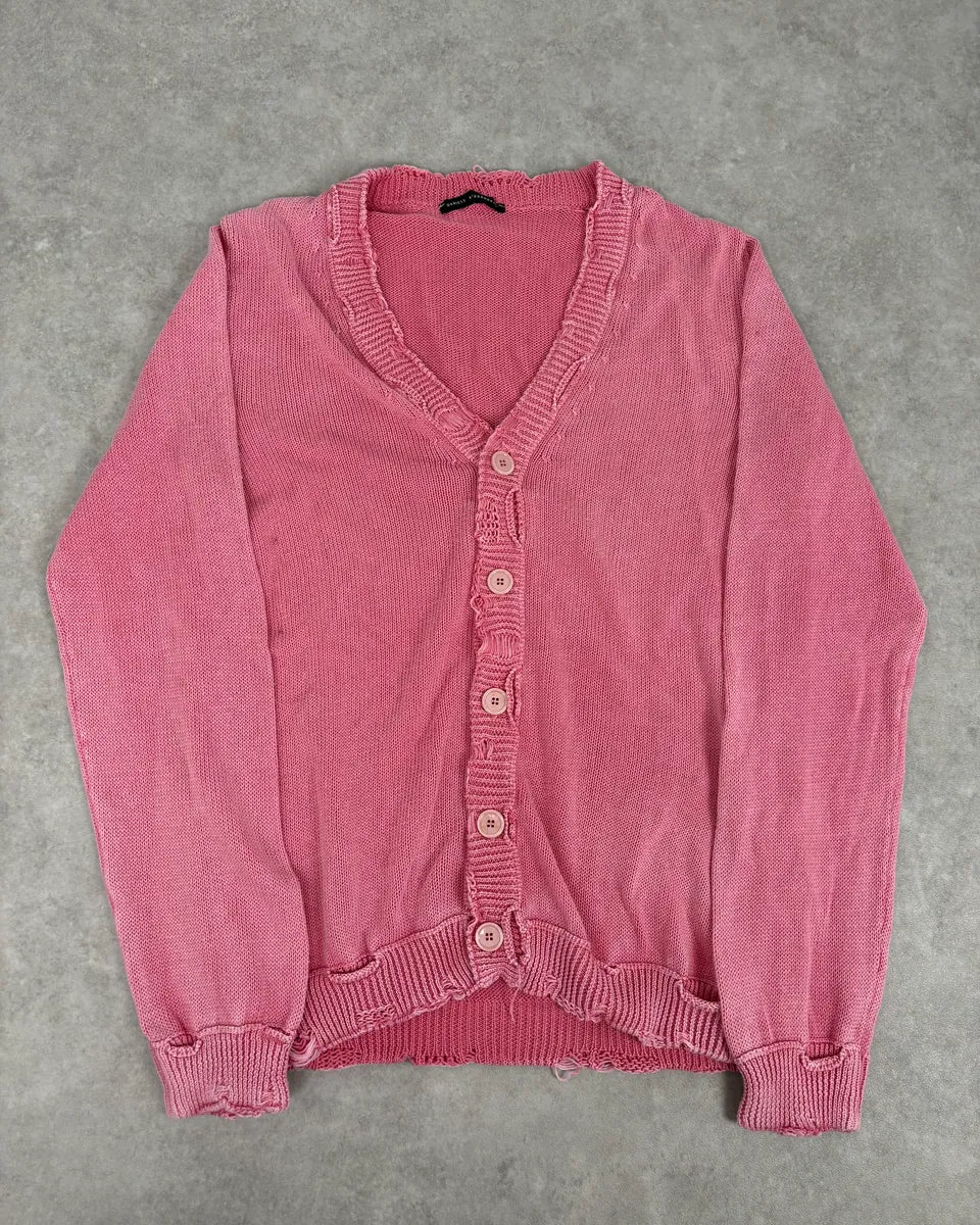 Daniele Alessandrini Pink Distressed Cardigan Sweater KePCtLt 0