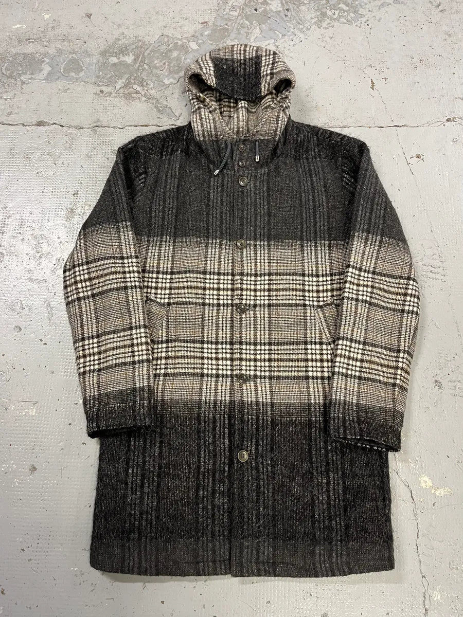 Daniele Alessandrini Tartan Gradient Grey Long Coat vBsEdcP 0