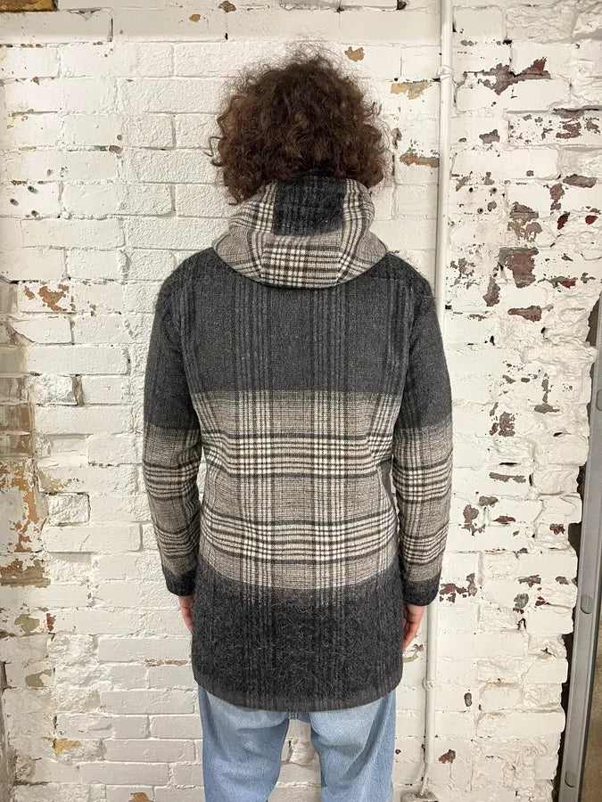 Daniele Alessandrini Tartan Gradient Grey Long Coat vBsEdcP 2