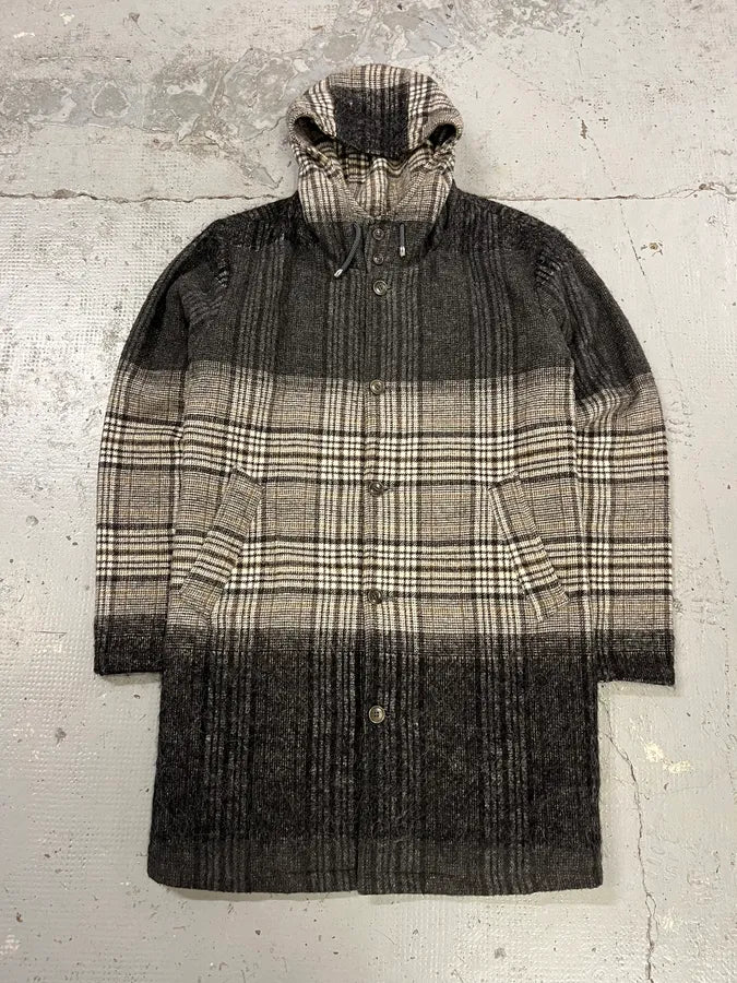 Daniele Alessandrini Tartan Gradient Grey Long Coat vBsEdcP 3