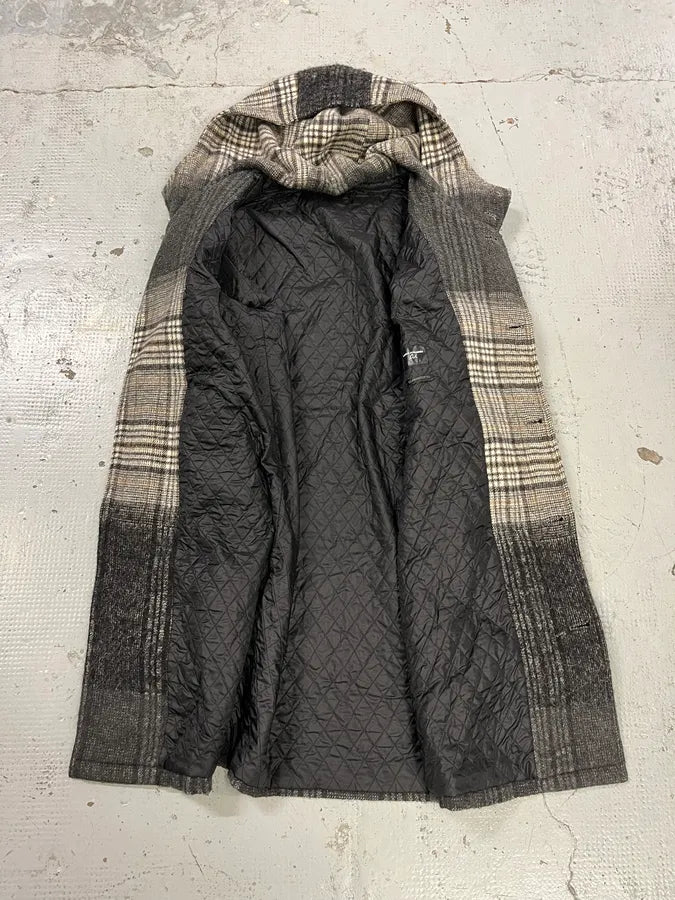 Daniele Alessandrini Tartan Gradient Grey Long Coat vBsEdcP 7