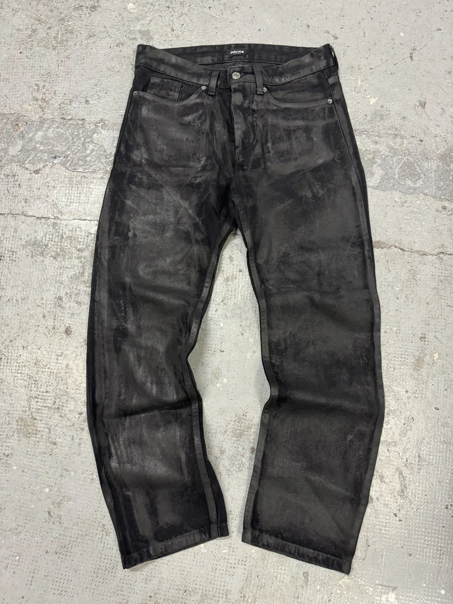 Davide Black Obscure Grey Waxed Denim Jeans ajryqCn 0