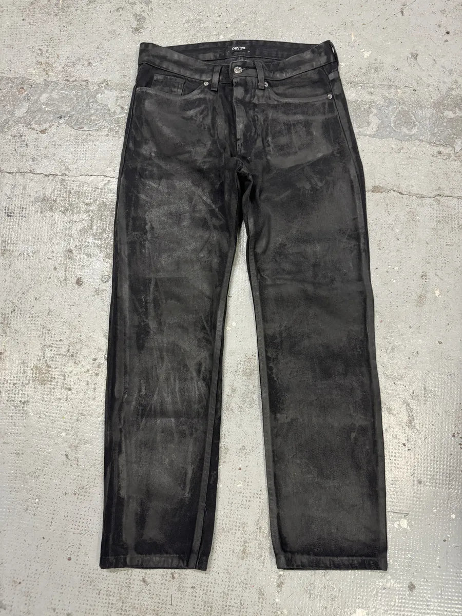 Davide Black Obscure Grey Waxed Denim Jeans ajryqCn 10